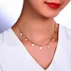 Colliers pendants Collier de chaîne courte de mode simple pour femmes Collier Chureur Femelle en acier inoxydable Charmes Accessoires de bijoux