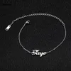 Custom Name Anklet for Women Stainless Steel Cuban Chain Personalized Nameplate Leg Foot Jewelry Gift 230719