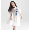 Robes de fille filles robe d'été grand enfant fille longue blouse lâche robes blanches enfants dessin animé lapin robe adolescent vêtements 230731