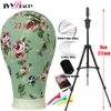 Wig Stand Training Mannequin Head Canvas Block Head With Wig Head Stand Supports Holder Adjustable Mini Wig Stand Tripod For Choice 230731