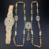 Other Fashion Accessories Sunspicems Bride Dress Caftan Belt Shoulder Chain Set Gold Color Algeria Morocco Women Wedding Jewelry Arabic Crystal Body Chain 230731
