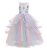 Mädchenkleider Mädchen Einhorn Kleid Regenbogen Prinzessin Fancy Geburtstag Party Kleid Kinder Kinder Halloween Einhorn Perform Kostüm für 3-12 Jahre 230731