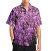 Heren Casual Shirts Lavendel Plant Bloem Losse Shirt Mannelijke Vakantie Mooie Bloemen Ontwerp Korte Mouw Harajuku Oversized Blouses