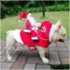 犬のアパレルペットクリスマスコスチューム服サンタライディング服の鹿の供給ドロップデリバリーホームガーデンドクト