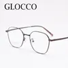 Lunettes de soleil luxe mode haute qualité métal carré Anti lumière bleue lunettes de lecture femmes hommes simplicité polygone bureau ordinateur lunettes 3