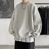 Męskie bluzy bluzy o szyi solidny kolor luźna koszulka bez rękawów bez kaptury pullover męska koszula baza workowate bluza streetwear