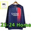 23 24 Soccer Jerseys Messies Mbappe Hakimi Sergio Ramos Wijnaldum Football Shirt 2023 2024 Men Uniform Maillot de Foot Fans långärmade målvaktfans spelare