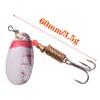 Appâts Leurres 1pcs 25g 35g 55g Spin Cuillère Pêche Métal Rotatif Paillettes Wobblers Treble Hameçons Appâts Artificiels Carpe Basse Pesca Tackle 230801