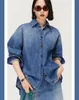Women's Jackets Th Ro SpringFall Women Denim Coat Solid Color Pure Cotton Full Sleeves Single Row Button Loose Casual Outer Trench 230731