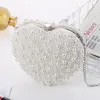 Evening Bags Pearl Bag Japanese And Korean Style Women's Heart Shaped Fashion Handheld Single Chain Strap Crossbody B