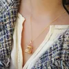 Hänge halsband original merrygoround hänge romantisk söt stil silver inlagd liten fin diamant pärlhalsband smycken botten kan öppna 230801