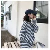 Женские толстовины женщины Harajuku Gothic Stripe Cotton Hoodie Одежда 2023 Осень с длинным рукавом свободно