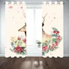 Curtain Wholesale Customize Christmas Reindeer And Elk Two Thin Window Curtains For Living Room Bedroom Decortion 2 Pieces