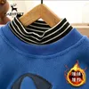 Hoodies Sweatshirts Children's Boys 'Autumn and Winter Children's Clothing Brodered Velvet Medium Stor varm topp Western Style 230801