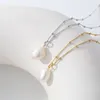Цепи натуральные барочные жемчужные ожерелье 925 Серебряное серебряное серебряное ювелирное изделия для женщин подарки для женщин