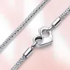 Strands Strings Real 925 Sterling Silver Necklace Heart Women's Jewelry Fashion Fit Original Snake Chain Link pour cadeau d'amour 230731