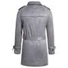 Men's Trench Coats 2023 Double Breasted Windbreaker Winter Jacket Coat Mid Length Korean Fashion Street Dress Plus Size