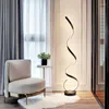 Floor Lamps Nordic LED Lamp Spiral Strip Black White Aluminum Bedside Lights Living Room Study Reading Decor Standing 110V 220V