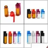 Packing Bottles Wholesale Packaging Colorf 36Mm 51Mm Travel Size Acrylic Plastic Bottle Snuff Snorter Dispenser Glass Pill Case Vial C Dhffn