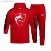 Heren Hoodies Sweatshirts Hot Koop Heren LETE Kleding Heren Sets Afdrukken Hoodie Set Fleece Rits Capuchon Sweatshirt + broek Casual Heren Trainingspakken T230731