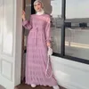 ألوان المسلمين في الشرق الأوسط من ملابس الملابس النسائية الطويلة تنورة شيفون فستان مطوي