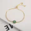 Charm Armbänder Xuanyu Personalisierte und modische acht Blütenblumenkristall -Zirkon -Verstellbares Armband Freundschaft Schmuck für Frauen