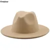 Szerokie brzegowe czapki moda zimowa jesień wełny mężczyźni kobiety czuli fedora hat Panama Western Cowboy Cowgirl Cap Jazz Hat Sun Toca sombrero hombre 230801