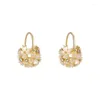 Hoop Ohrringe Koreanische Gold Farbe Shell Blume Ball Ohrring Für Frauen Mädchen Party Hochzeit Schmuck Pendientes Zubehör EH142