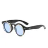 Solglasögon Steampunk Retro Steam Punk Eye Glasses Vänd upp Fashion Leopard 2023 Män kvinnor runt Sun