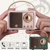 Portabla högtalare Retro Stereo Bluetooth V5.0 Portable Wireless Vintage Full Range Music Player R230731