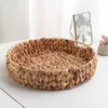 Conjuntos de louça Cesta Bandeja de armazenamento Servindo Tecido de vime Titular de frutas Cestas Rattan Exibição Mesa Redonda Café Água Decorativa