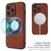 Luxury Magnetic Hollow Out Custodia per telefono Vogue per iPhone 14 13 12 11 Pro Max Durevole Slim Protezione completa Paraurti morbido Cover posteriore in pelle solida Supporto Ricarica wireless