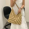 Sacs de soirée sac à bandoulière en paille tissée pour femmes sac à main de taille moyenne avec poignée pour les vacances à la plage