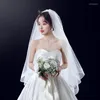 Bridal Veils Womens 2t Short Tulle Wedding With Comb Two Layers White/Ivory Veil