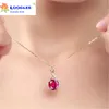 New pigeon's blood ruby tourmaline plated rose gold openwork pendant European and American full diamond teardrop-shaped love pendant temperament