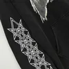 Sweats à capuche pour hommes Sweats à capuche délavés Femme Noir Vêtements Manches Étoiles Impression Aigle Motif Surdimensionné Casual Automne Hiver Sweats T230731