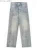 Jeans da uomo Jeans da uomo Jeans elastici Y2K da uomo europei e americani Comodi jeans blu ricamati Pantaloni casual alla moda Abbigliamento di marca Pantaloni da uomo Z0225 Z230801