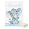 Set di biancheria da letto LVYZIHO Set di biancheria da letto per culla per neonato Nome personalizzato Set di biancheria da letto per elefante blu Baby Shower Gift 230731