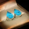 Stud Styles Women for Earrings Fashion Paraiba Gemstone Delicate Wedding Studs Fine Jewelry 230801