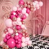 Decoração de festa Balões de ouro rosa rosa Garland Arco Kit Decoração de aniversário Crianças Suprimentos de casamento Chá de bebê Balão