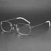 Lightweight Minimalist Sty No-screw Gold-Rimmed Frame Glasses for Prescription Eyewear Quality Pure-Titanium Unisex 53-19-145 fullset design case