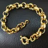 Charm Bracelets Gold Color Belcher Bolt ring Link Men Women Solid Bracelet Jewllery in 1824cm Length 230731