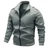 Mäns jackor 2023 Stand Collar Zipper Sports Cargo Jacket Youth Repair Fashion Casual