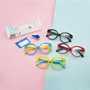 Solglasögon Rund anti Blue Light Kids Glasses RMM Silicone Frame Gereglasses Children Rensa transparenta blockerande glasögon Dator UV400