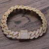 Charm Armband 1m 7inch 8inch mässing Iced Out Bling Chain Armband för män smycken CZ Cuban Hip Hop BB004 230731