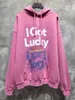 Mens hoodies tröjor överdimensionerade fw rosa lyckliga hoodie män kvinnor 1 röda vetenskaper hoody vintage pullovers wash vtm long hylsa 230731