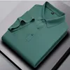 Polos pour hommes été brocart Jacquard tissu couleur unie T-shirt à manches courtes de haute qualité affaires décontracté mince Polo