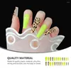 Valse nagels 24 pc's nep nagelspatch Long Kids trapeziumvormige plastic manicure luipaard kind