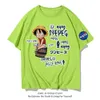 Men's T-Shirts One Piece short-sleeved T-shirt summer trend male and female Japanese anime Luffy youth students loose half-sleeve L230222