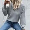 Kadın Sweaters Kazak Sweater Boş Zaman Uzun Kollu Kapşonlu Sonbahar Kış Gri Jumper Blusa de Frio Feminina Sueter Kore Moda